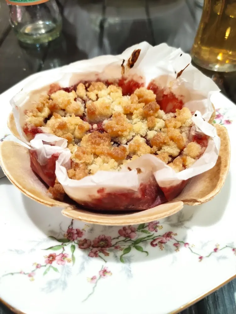 Crumble Pomme Fraise Rhubarbe